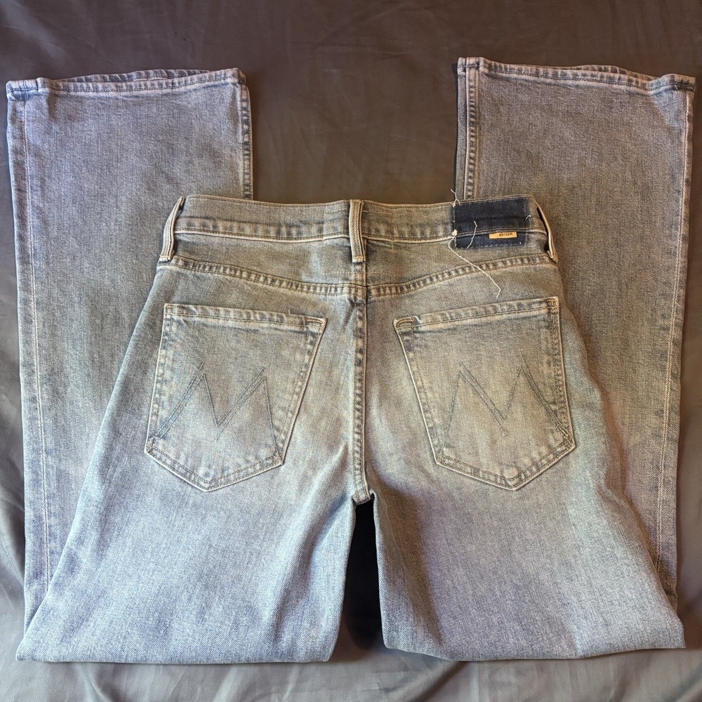 NWOT Mother The Bookie Flood Size 26 Denim Wide Leg Flared Light Wash Blue High - Picture 2 of 9